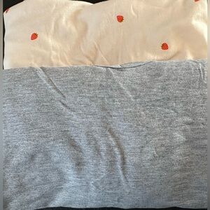 BNWT (2) Old Navy Size Large Tank Tops- 1 grey luxe 1- cream with strawberries